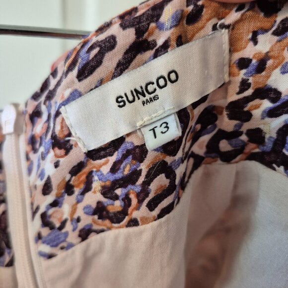 SUNCOO Paris | Tiered Ruffle Skirt | Animal Print w/ Gold Thread | Size L / T3 - Picture 9 of 11